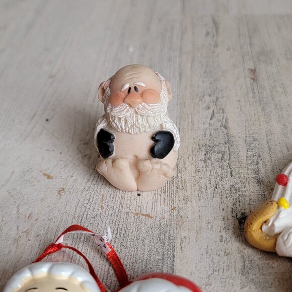 Gingerbread man Santa variety ornament Xmas set precious moment - Picture 6 of 10